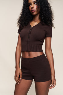 Womens | Calesia Zip Up Top | Espresso