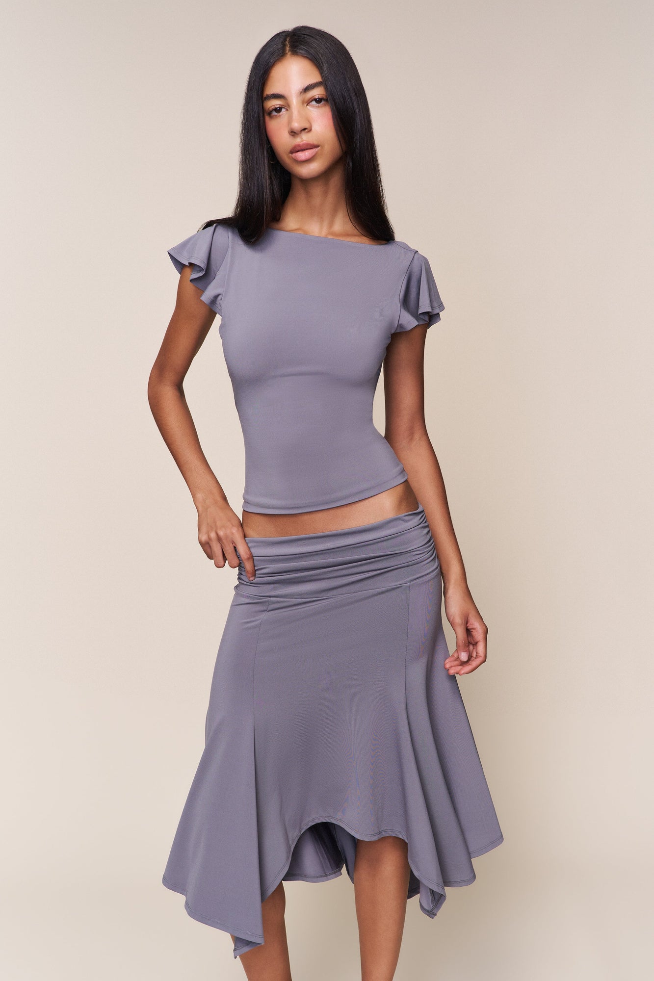 Womens | Soffiano Top | Charcoal