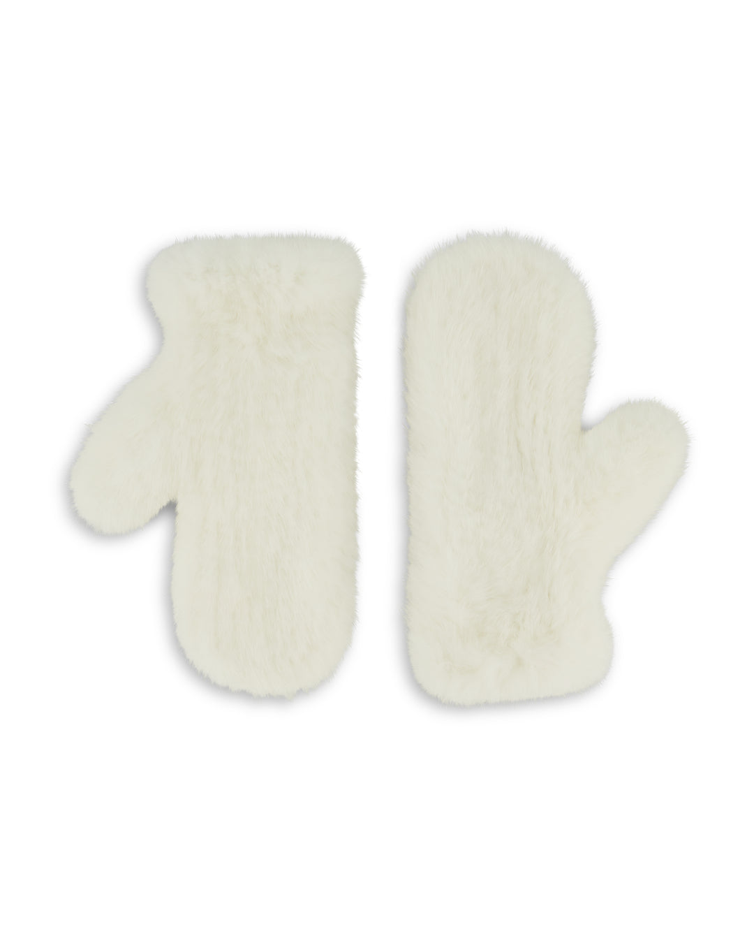 Sofia Cashmere | Knitted Mink Mittens | Ivory