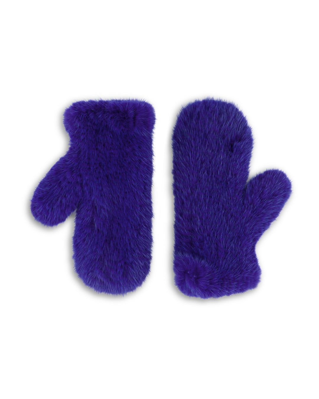 Sofia Cashmere | Knitted Mink Mittens | Cobalt