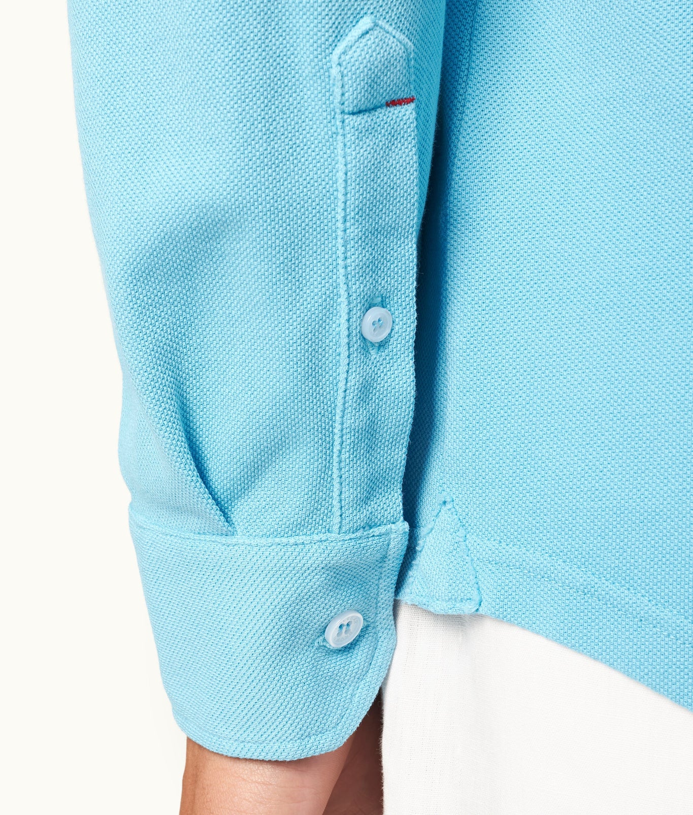 Giles Pique Tailored Fit Classic Collar Cotton Pique Shirt | California Blue