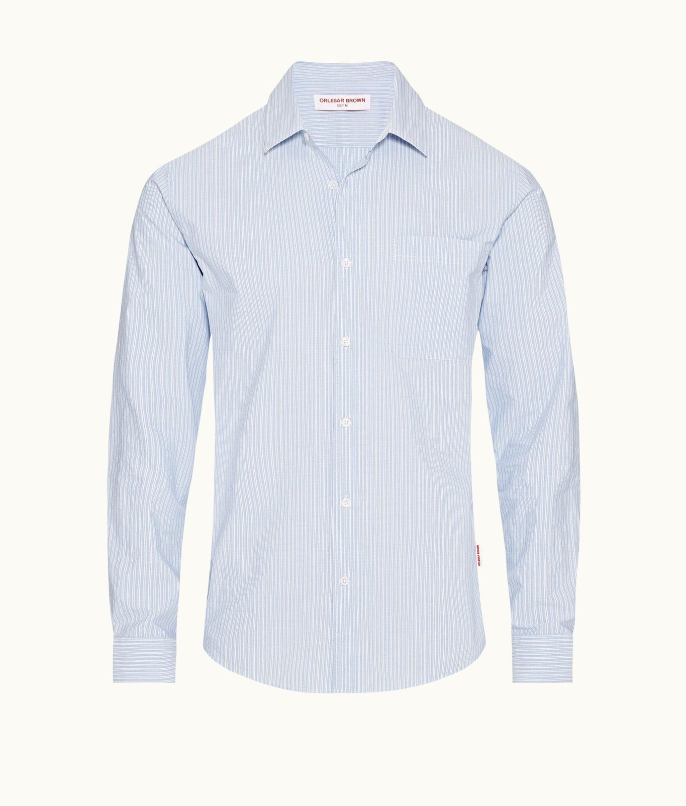 Giles Stripe Stripe Classic Collar Tailored Fit Shirt | Chalk Blue