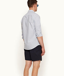 Giles Stripe Stripe Classic Collar Tailored Fit Shirt | Chalk Blue