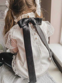 Girl | Brianna Tunic and Pants Set | White x Black