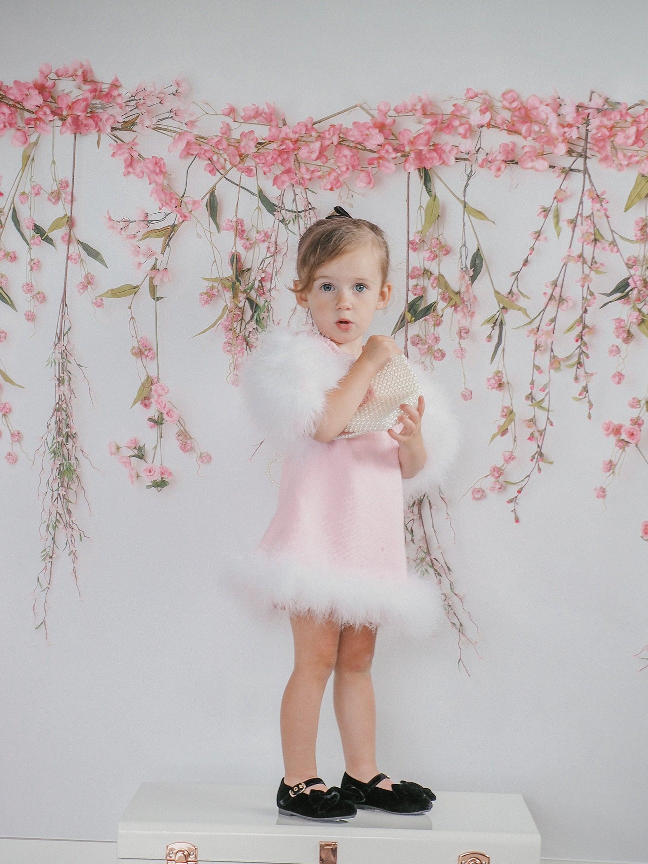 Girl | Ella Knit Feather Dress | Pink