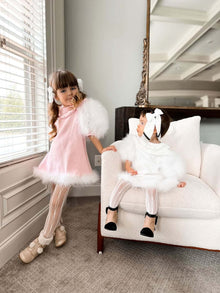 Girl | Ella Knit Feather Dress | Pink