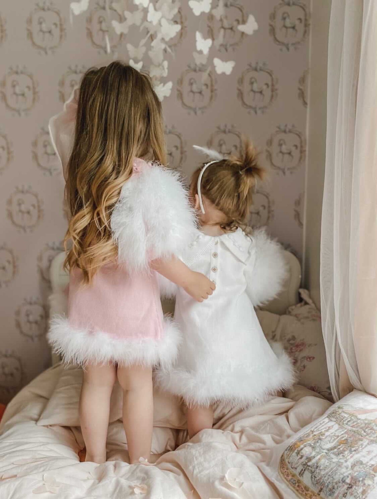 Girl | Ella Knit Feather Dress | Pink