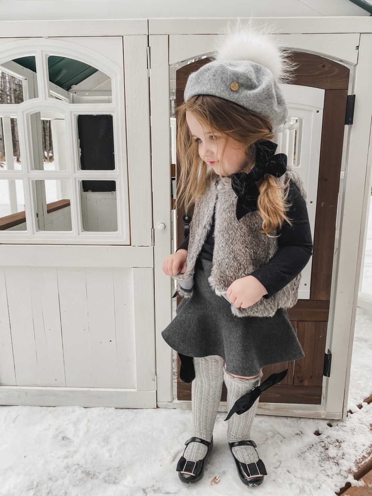 Girl | Grey Rabbit Vest | Gray