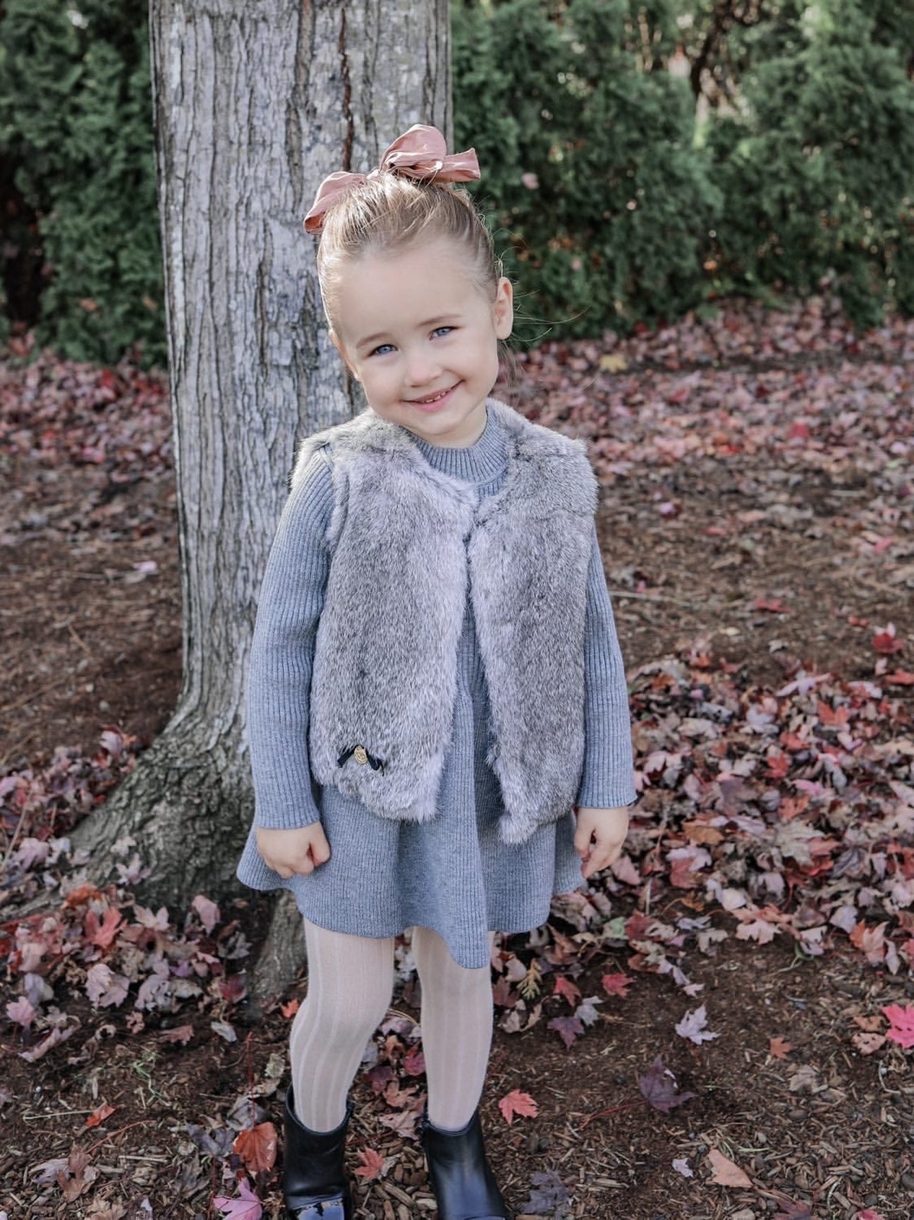 Girl | Grey Rabbit Vest | Gray