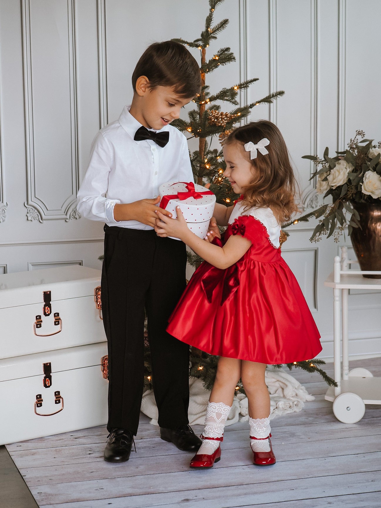 Girl | Holly Amad Satin Ceremony Dress | Red