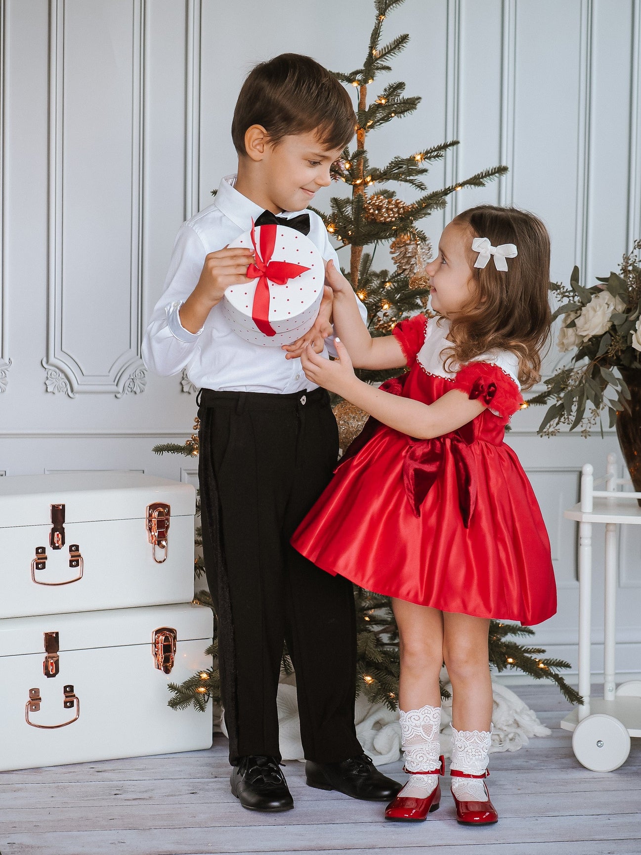 Girl | Holly Amad Satin Ceremony Dress | Red