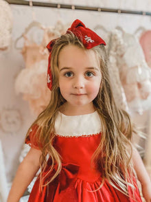 Girl | Holly Velvet Hair Bow | Red