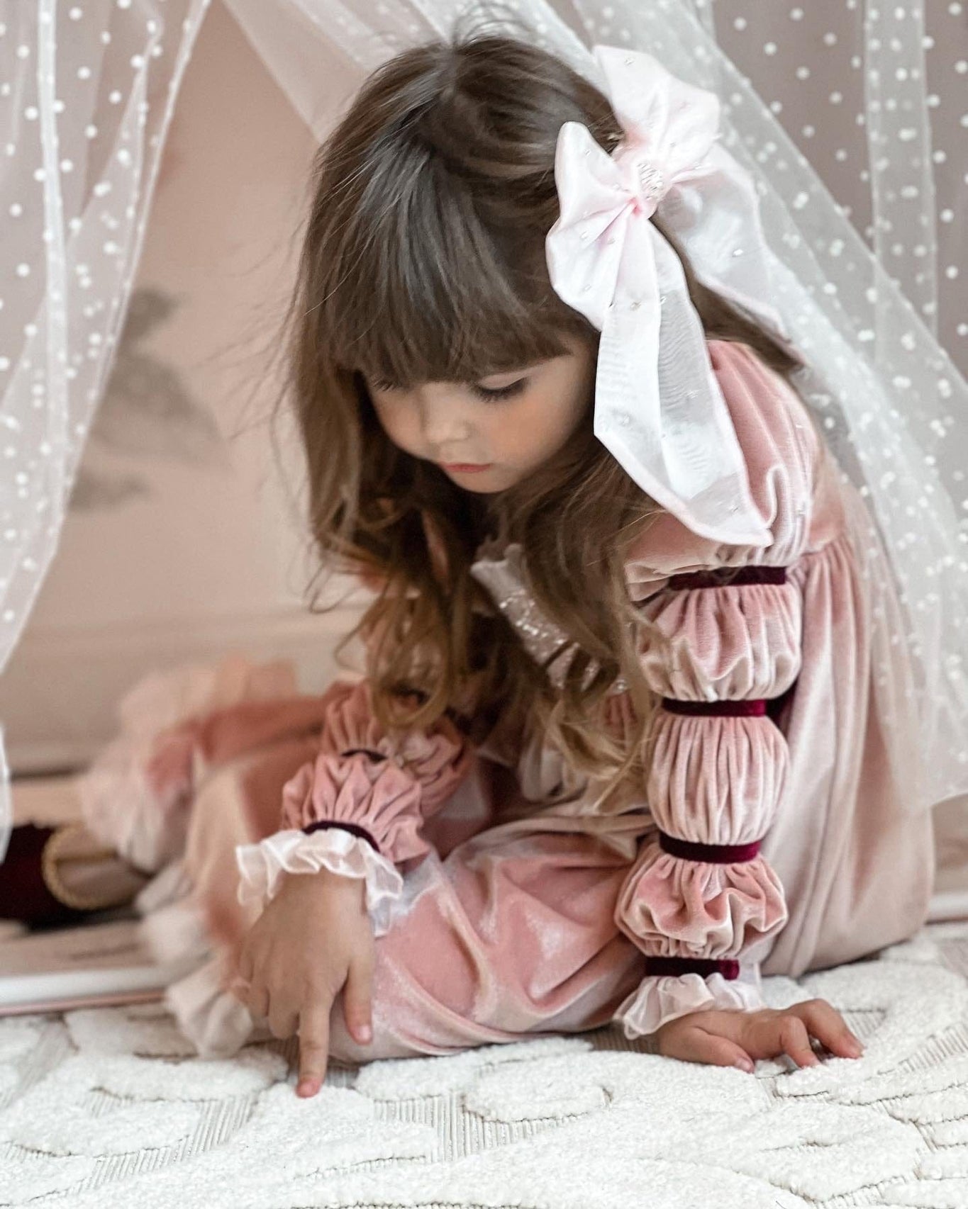Girl | Juliette Organza Hair Bow | Pink