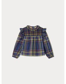 Girls | Domitille Blouse Tartan | 10Y-14Y | Navy