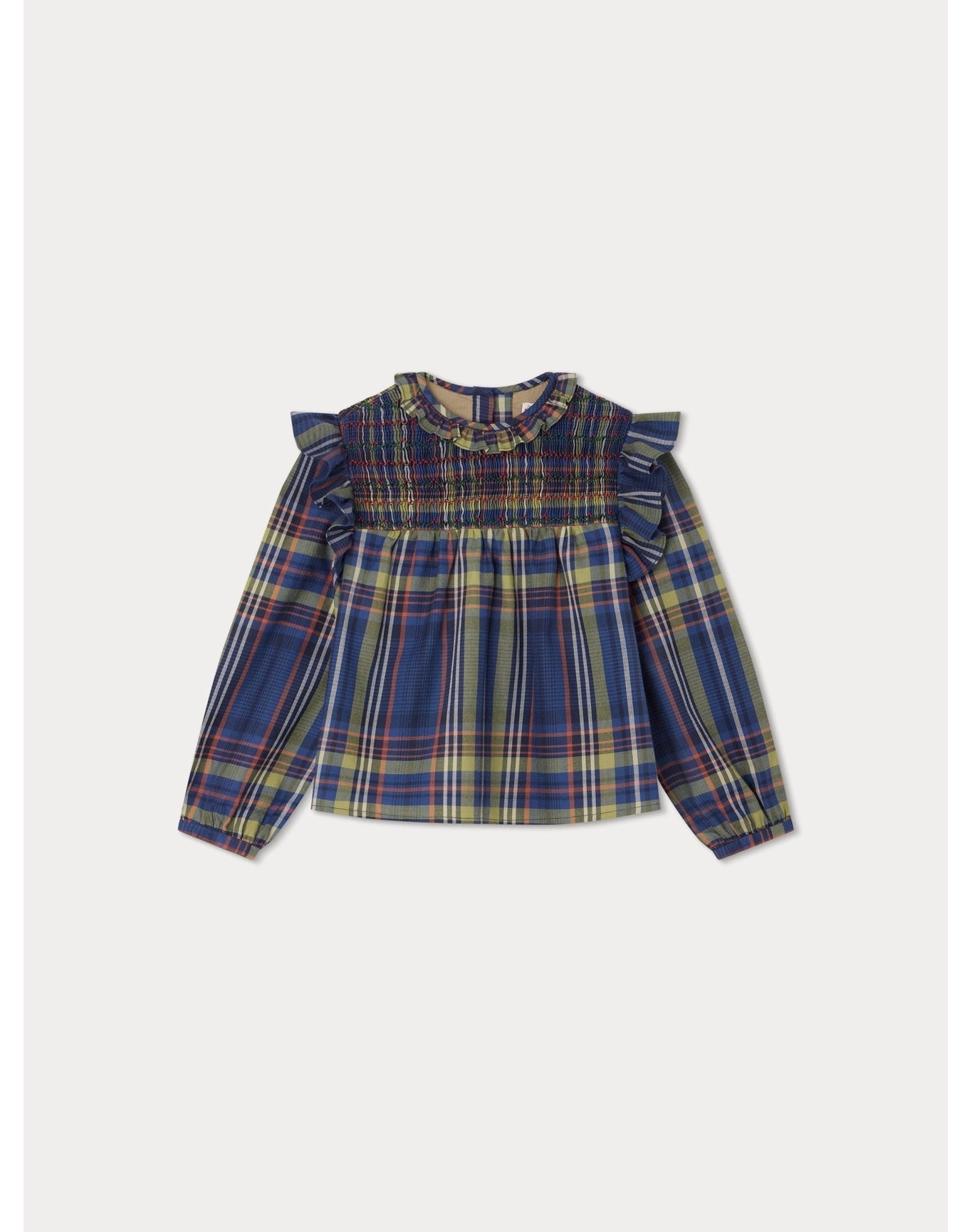 Girls | Domitille Blouse Tartan | 10Y-14Y | Navy