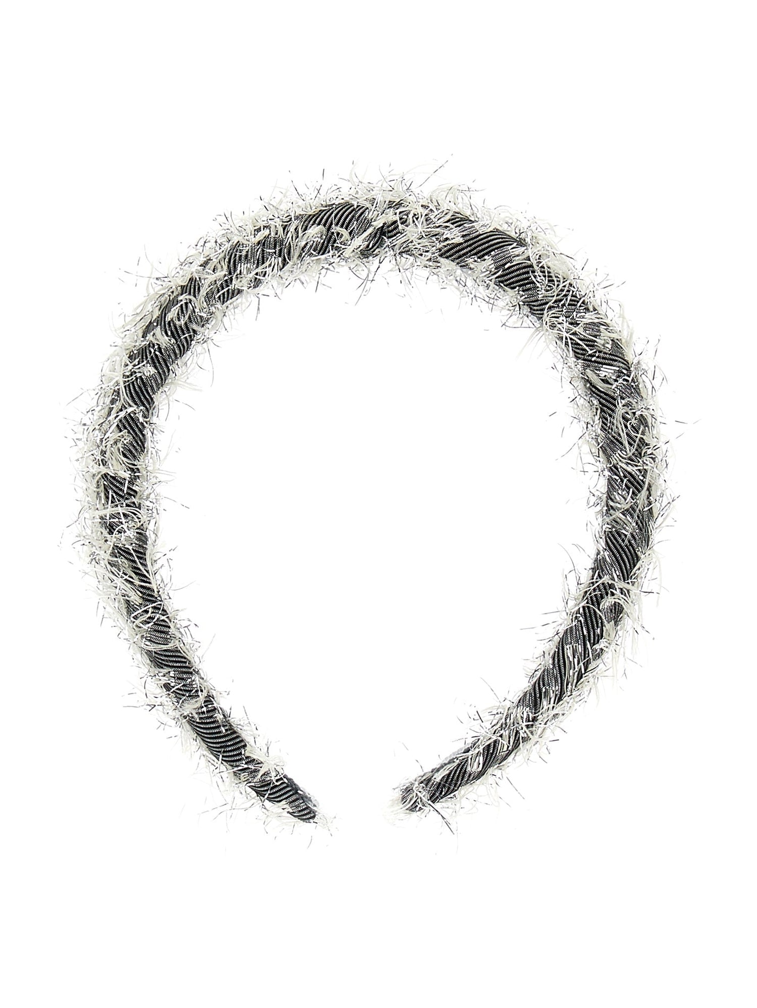 Girls | Lurex Fringe Headband | Silver