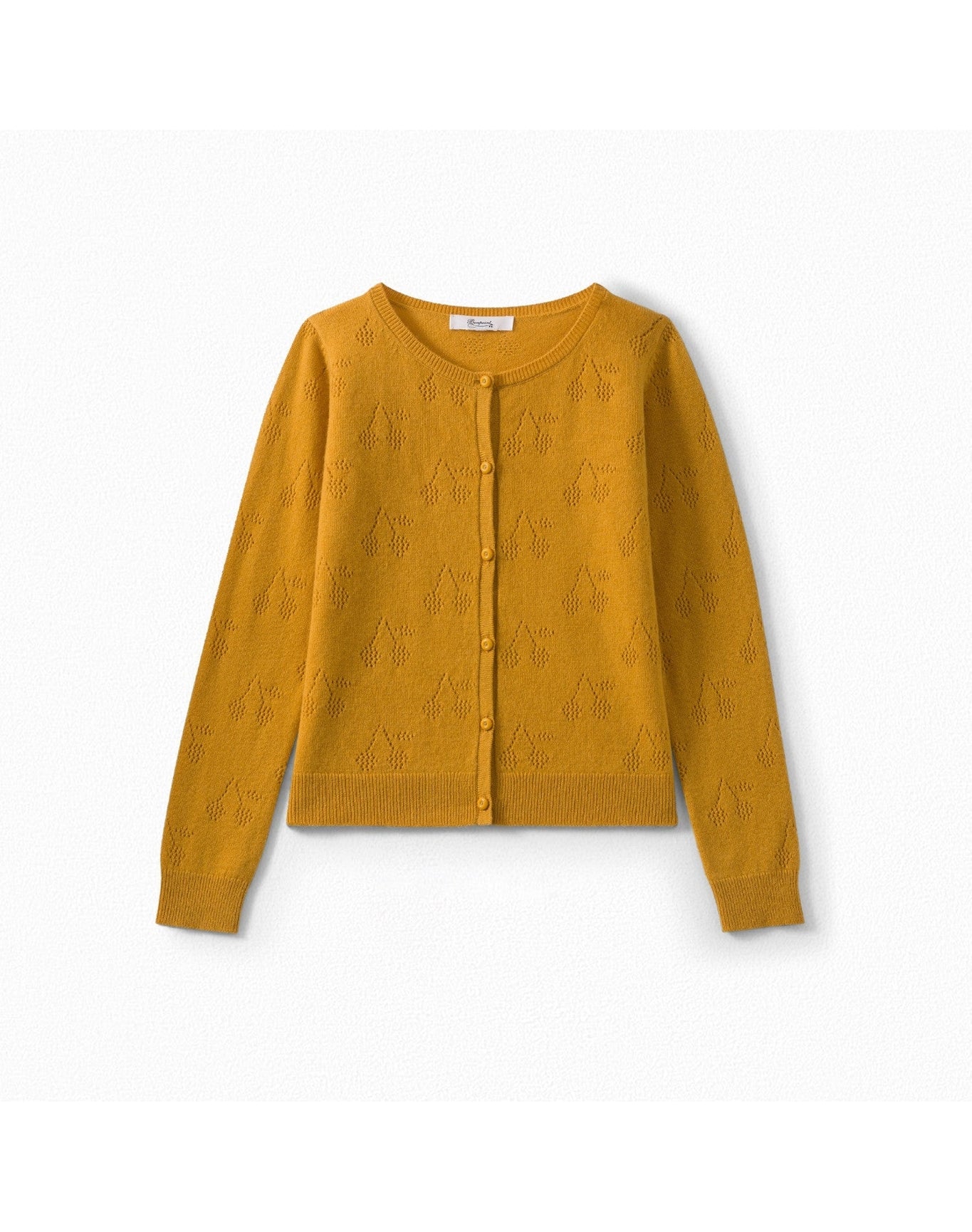 Girls | Openwork Cashmere Cardigan | Buttercup Yellow