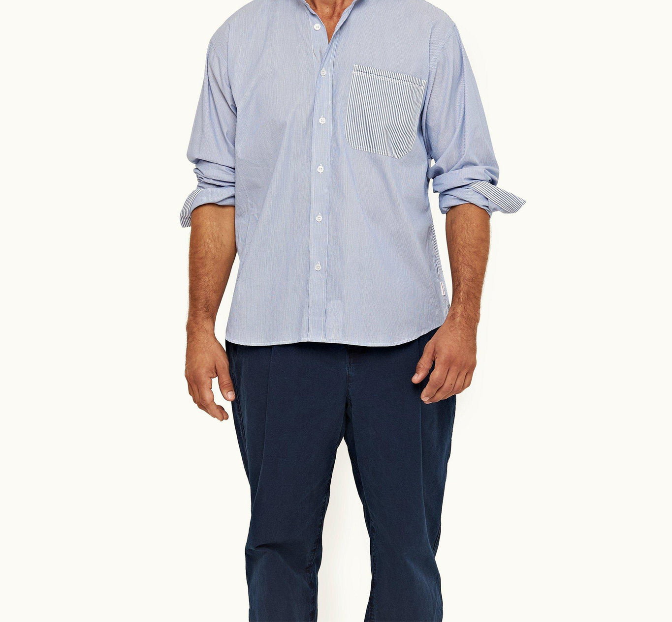 Grasmoor Stripe Classic Stripe Easy Fit Cotton Shirt | Signal Blue/White