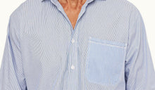 Grasmoor Stripe Classic Stripe Easy Fit Cotton Shirt | Signal Blue/White