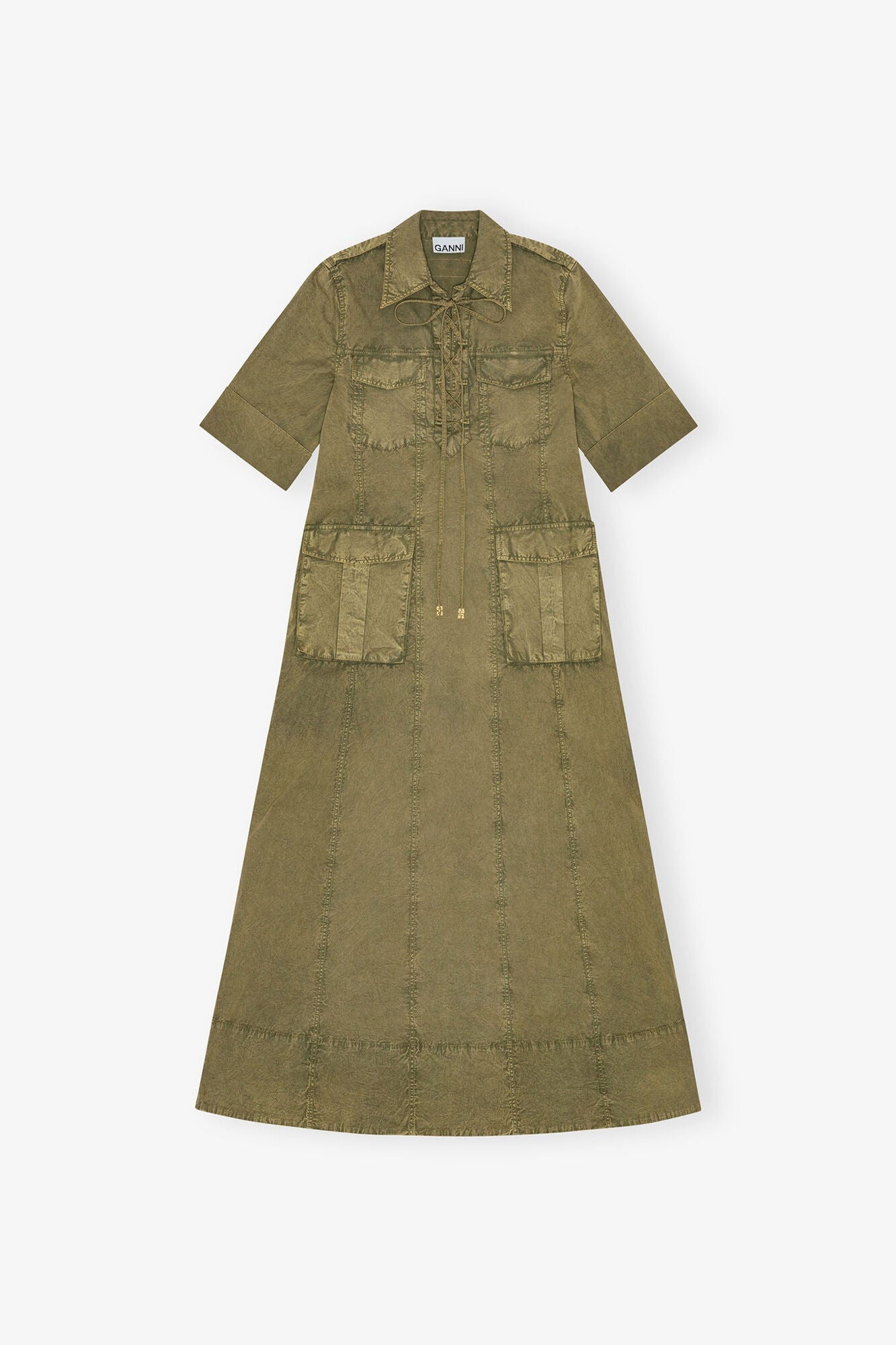 Green Washed Cotton Dress | Boa