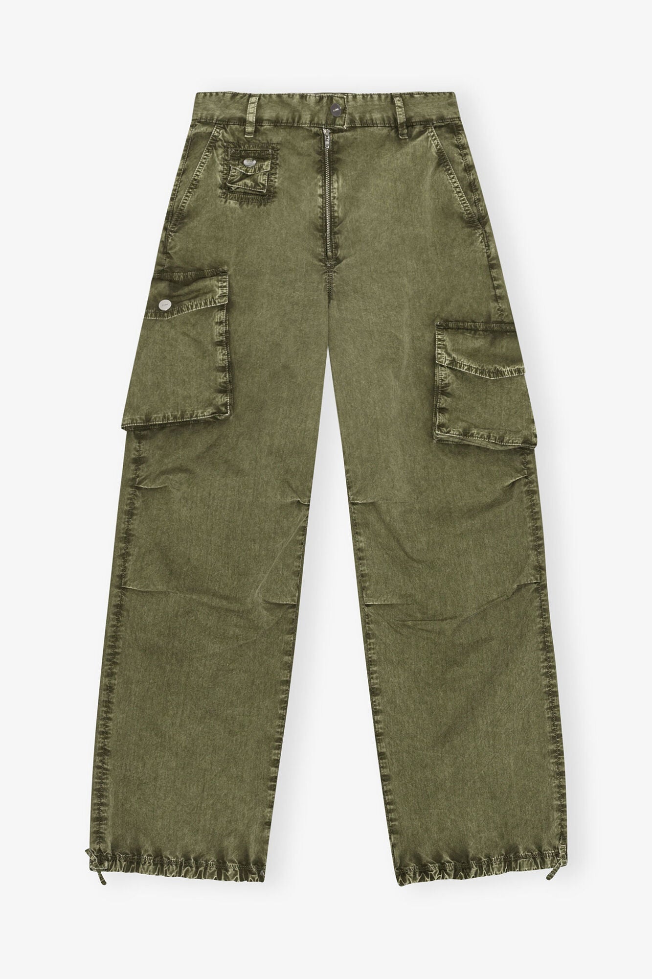 Green Washed Twill Trousers | Kalamata