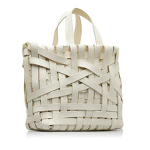 Jil Sander | Pre-Owned Woven Leather Basket Tote | White