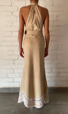 Hemant And Nandita | Ari Cotton Poplin Long Dress | Nude