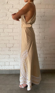 Hemant And Nandita | Ari Cotton Poplin Long Dress | Nude