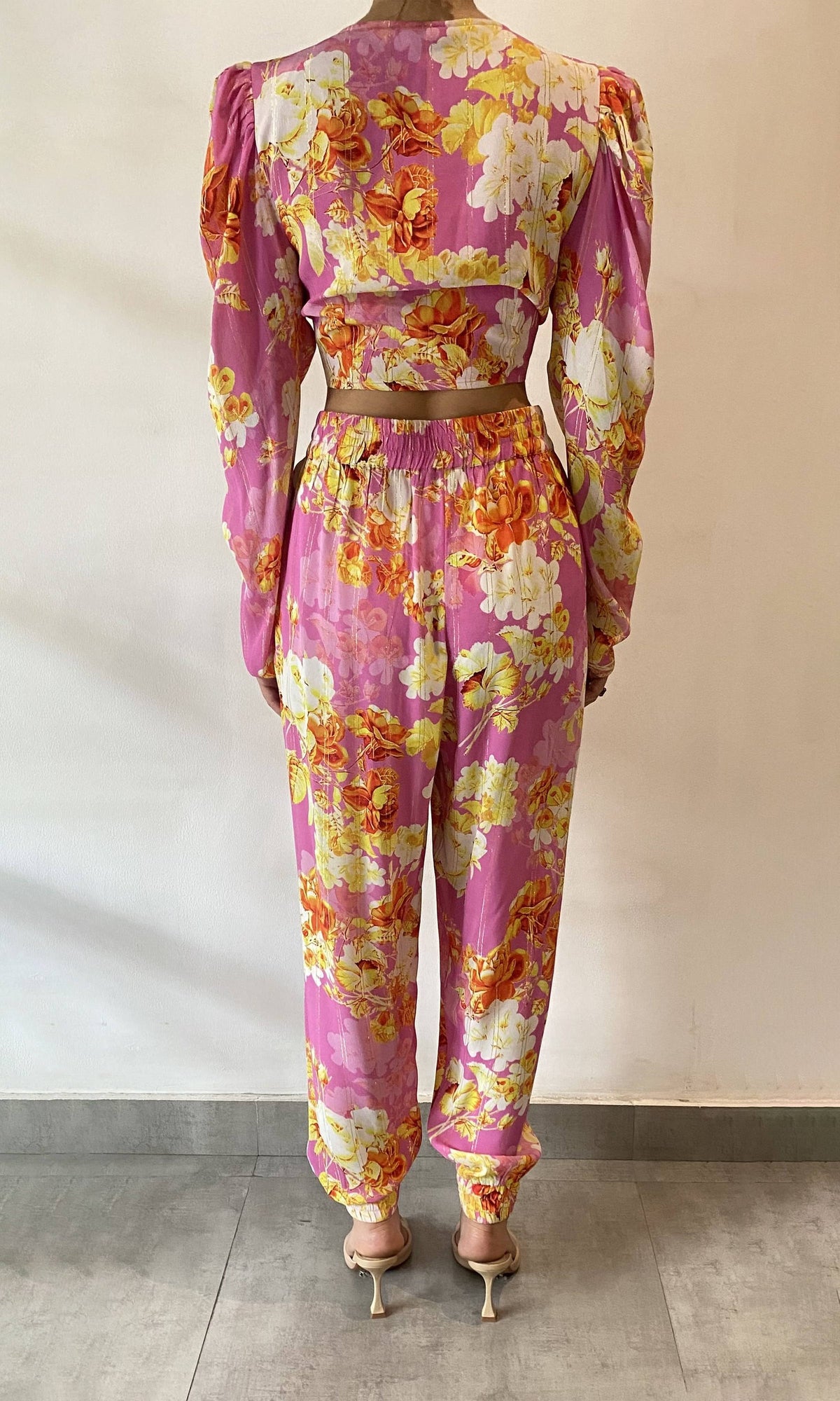 Womens | Auril Viscose Moss Crepe Pants | Pink