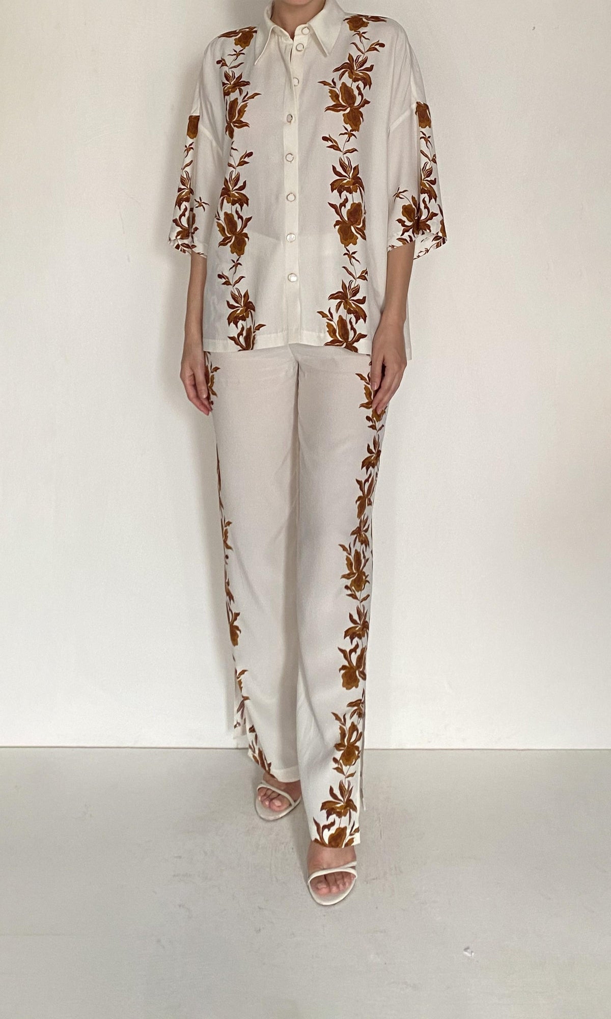 Womens | Ayra Viscose Heavy Crepe Oversized Shirt | Ivory