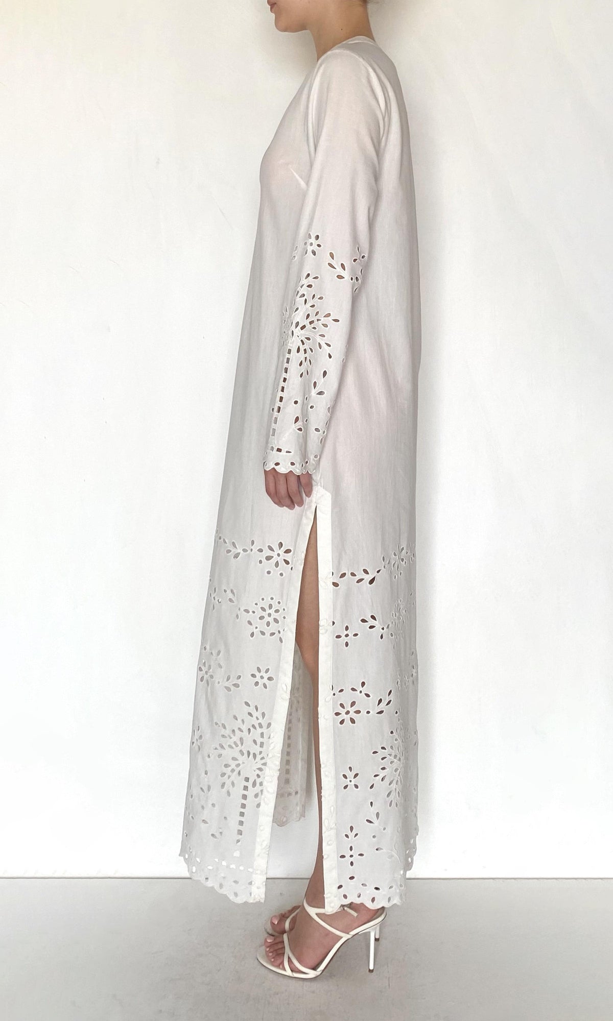 Womens | Bagh Organza Long Kaftan | White