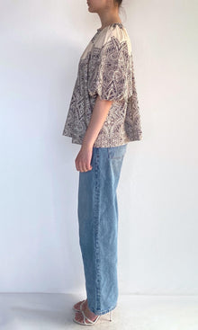 Womens | Chavi Cotton Poplin Raglan Sleeve Top | Eggshell