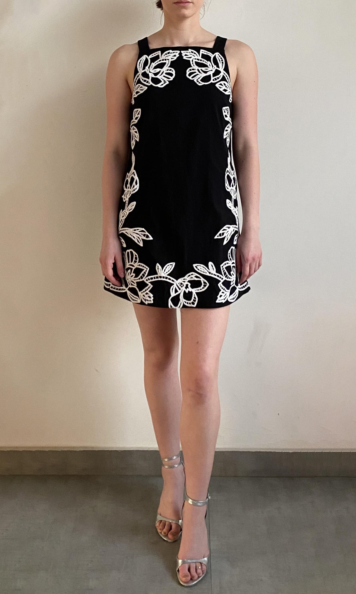 Womens | Daha Cotton Linen Short Dress | Black White