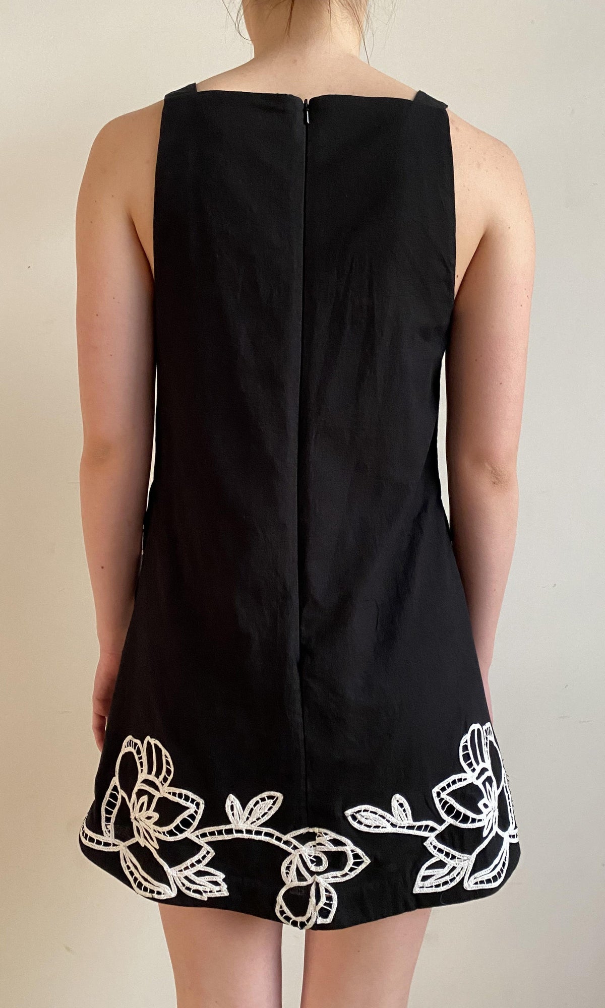 Womens | Daha Cotton Linen Short Dress | Black White