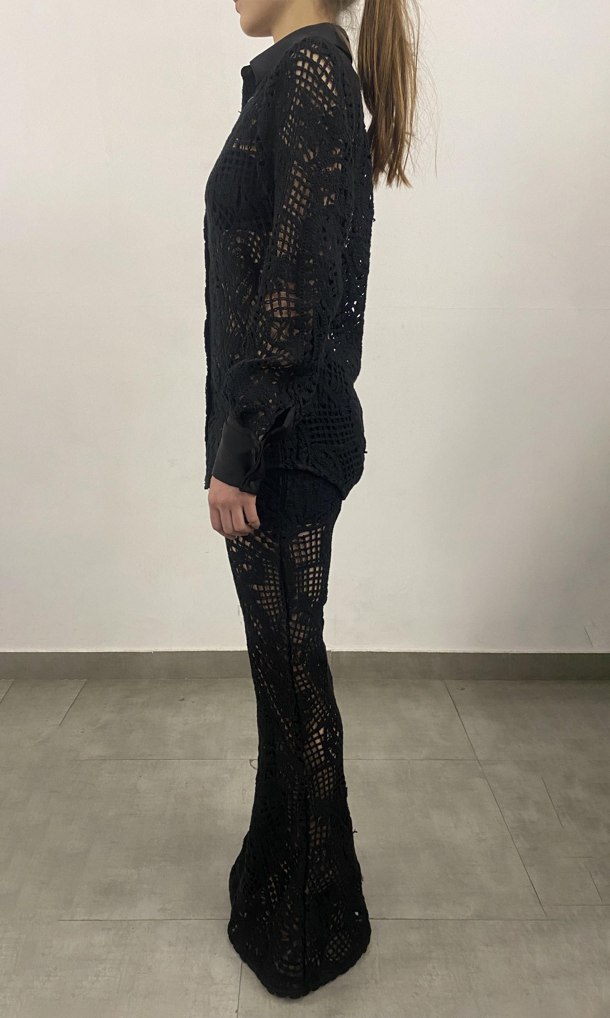 Womens | Dua Crochet Paisley Pants | Black