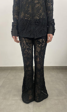 Womens | Dua Crochet Paisley Pants | Black