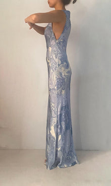 Hemant And Nandita | Fiza Viscose Satin Long Dress |SP25 | Powder Blue