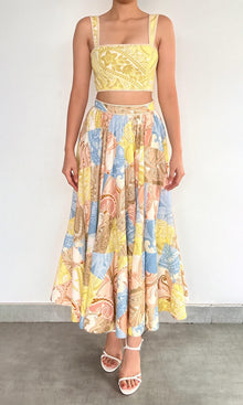 Hemant And Nandita | Fiza Linen Cotton Corset Top | Yellow