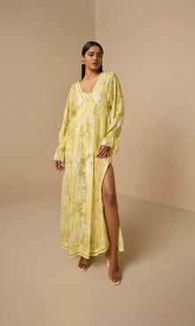 Womens | Fiza Viscose Ggt Dobby Kaftan Without Slip | Light Yellow