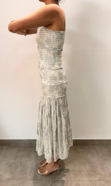 Womens | Inv Viscose Lurex Jacquard Long Dress | Grey