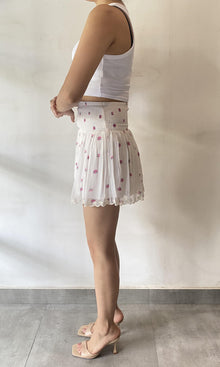 Womens | Inv Viscose Georgette Short Skirt | White Multi