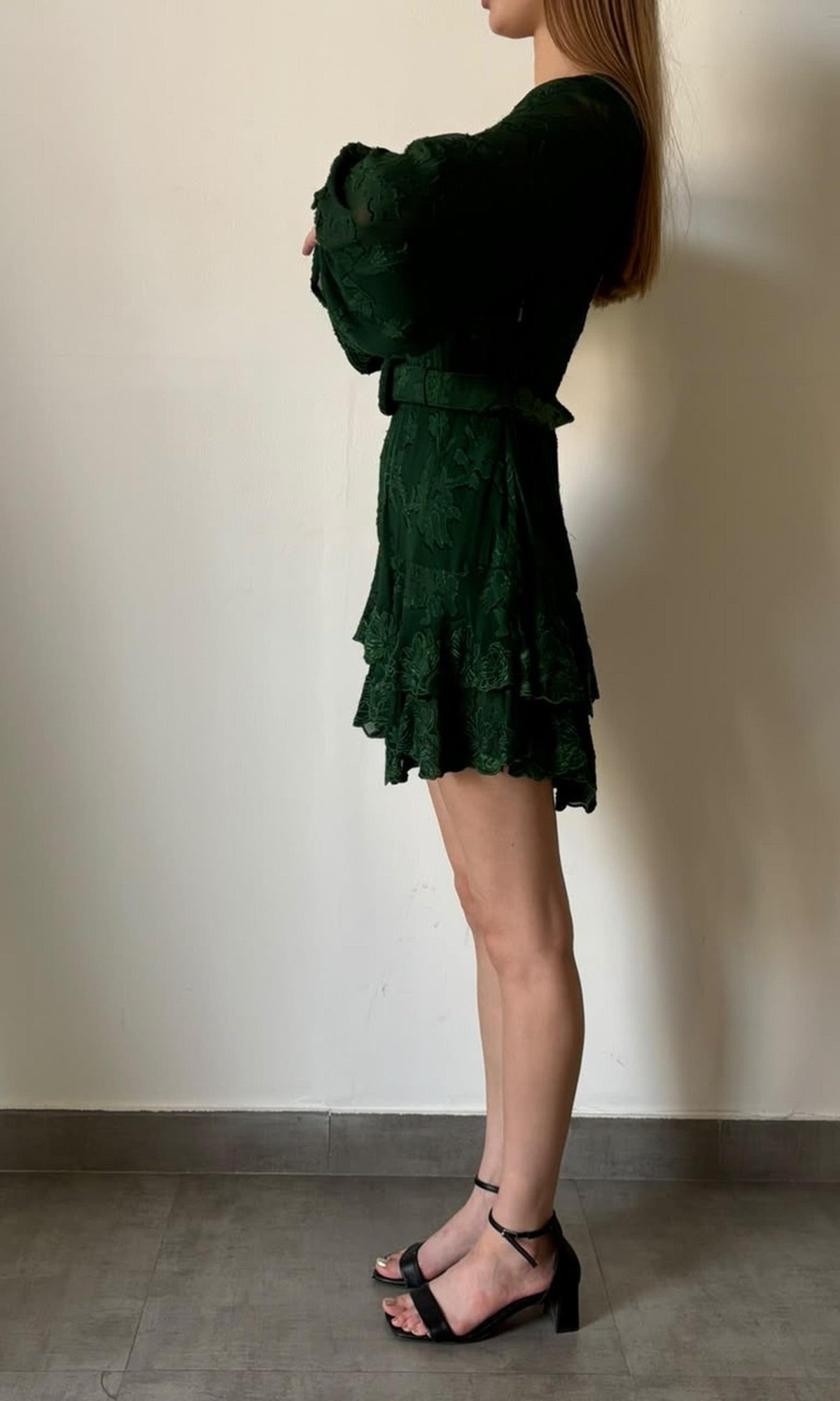 Womens | Inv Viscose Flower Jacquard Mini Dress | Green