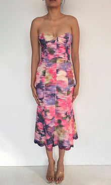 Hemant And Nandita | Inv Cotton Jacquard Midi Dress | Purple