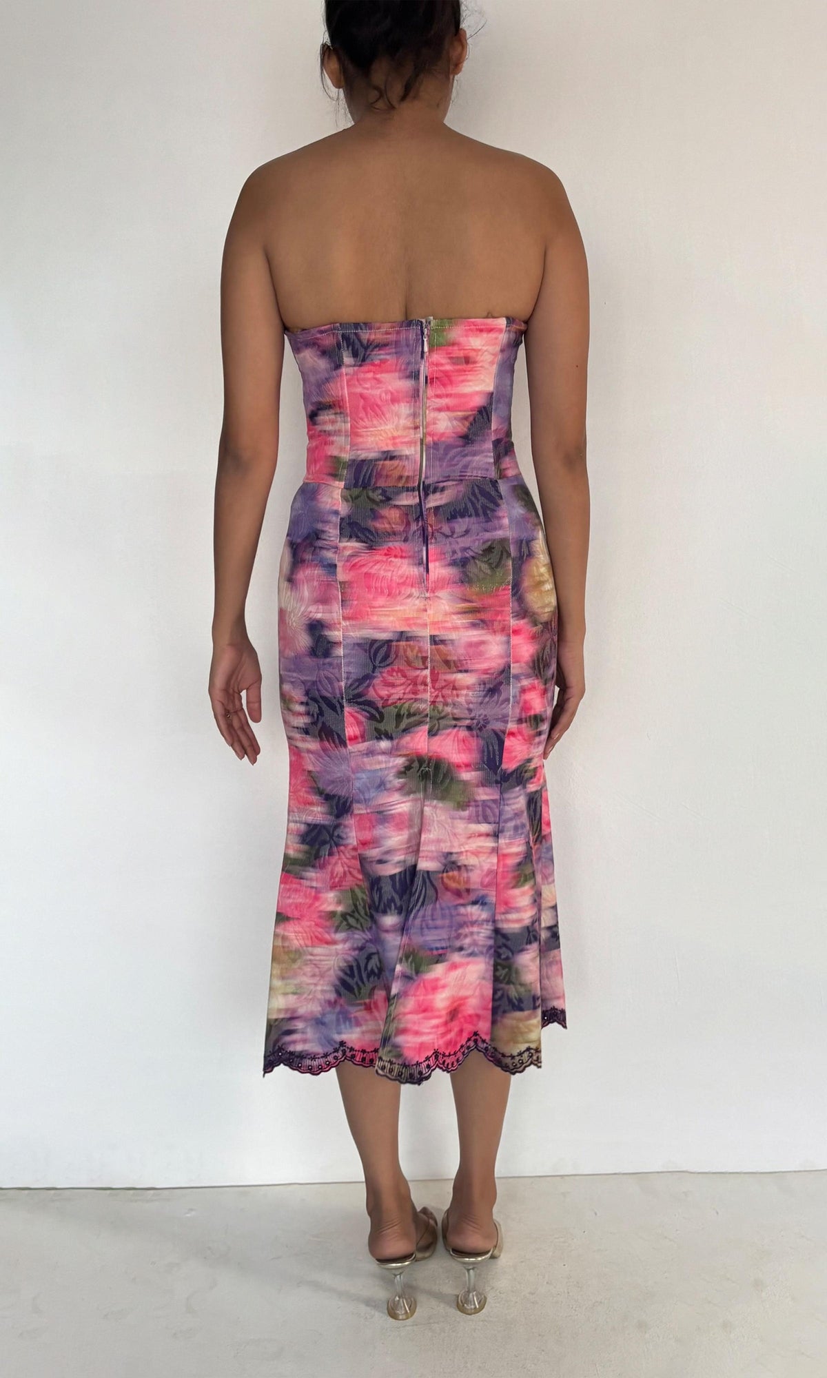 Hemant And Nandita | Inv Cotton Jacquard Midi Dress | Purple