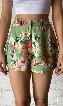 Hemant And Nandita | Inv Cotton Linen Shorts | Green Print