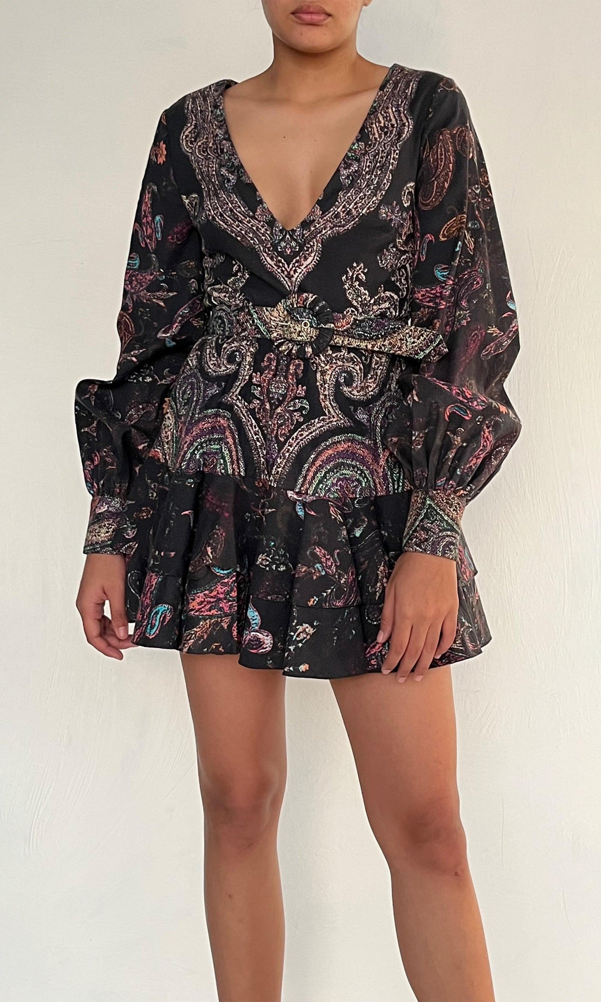 Womens | Inv Cotton Wool Short Dress | Black