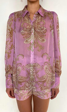 Womens | Jiah Viscose Flat Chiffon Shirt | Lilac