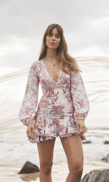 Womens | Kati Cotton Short Dress | Peach