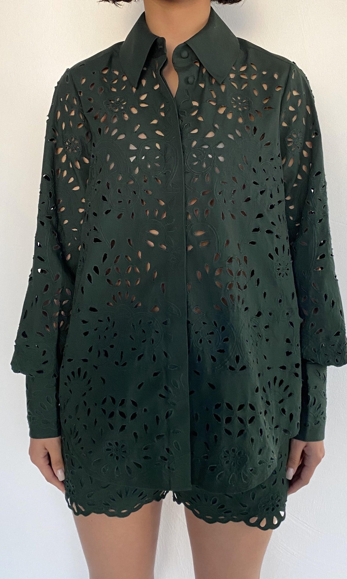 Womens | Kyna Cotton Poplin Shirt | Green