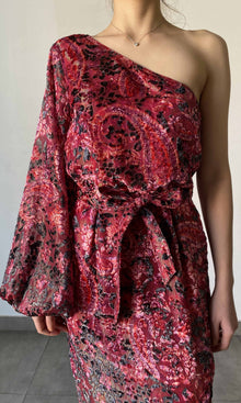 Womens | Mehr Viscose Nylon/Polyester Long Dress | Black/Maroon